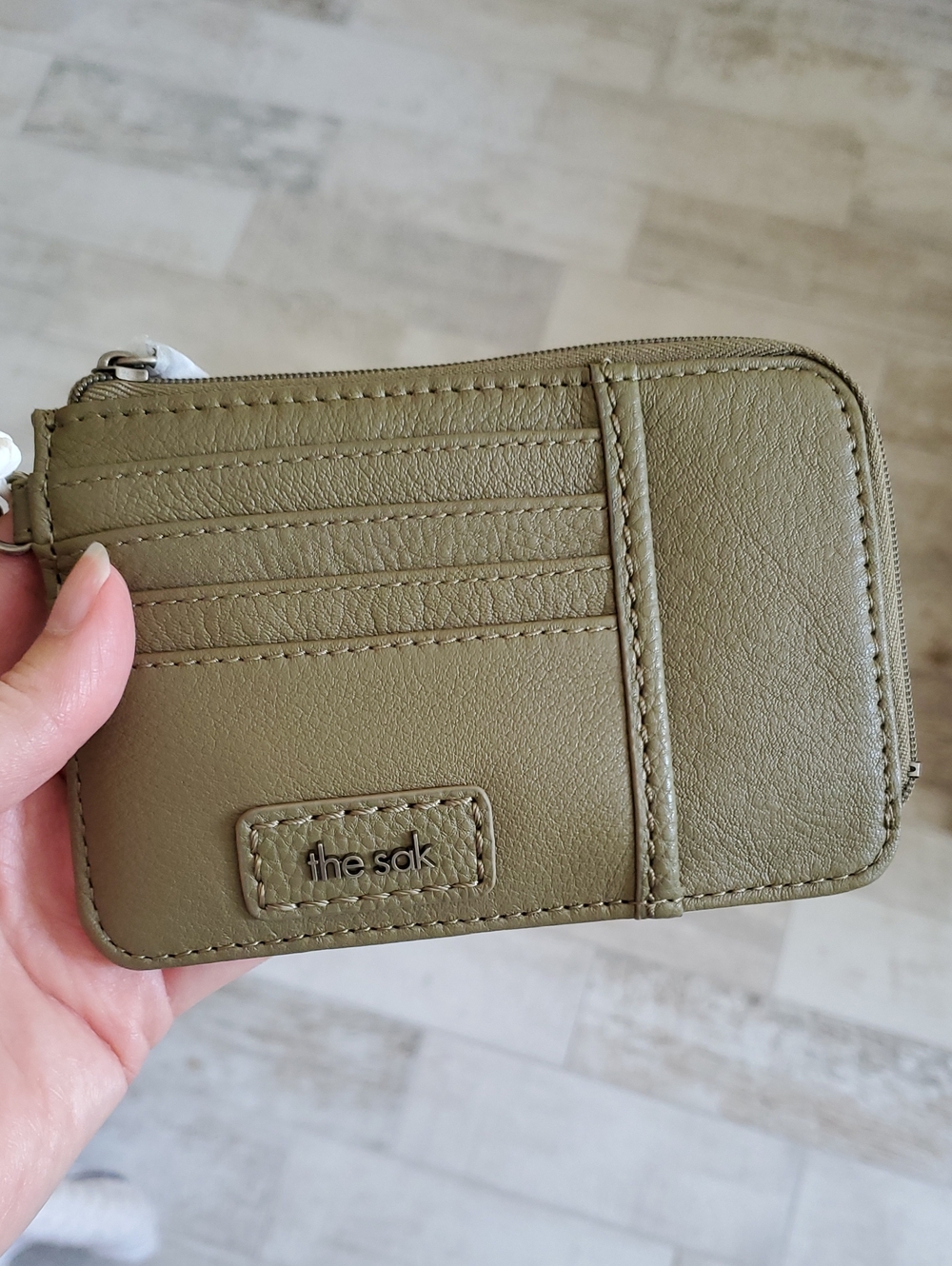 New the sak Olive Green Card Wallet with Zip Iris Loden